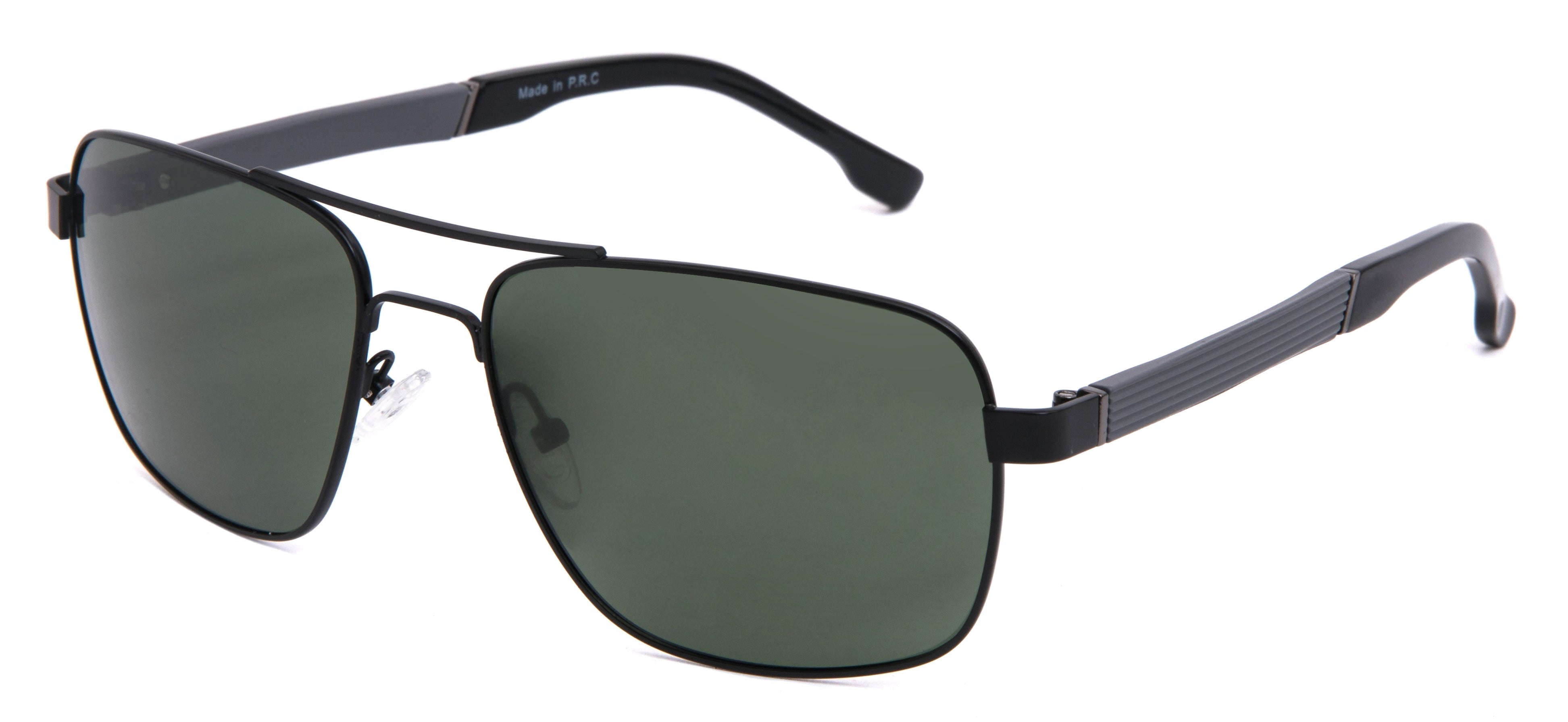 Black Frame (Matte Finish) - Polarized Green Gradient Lens (C2)