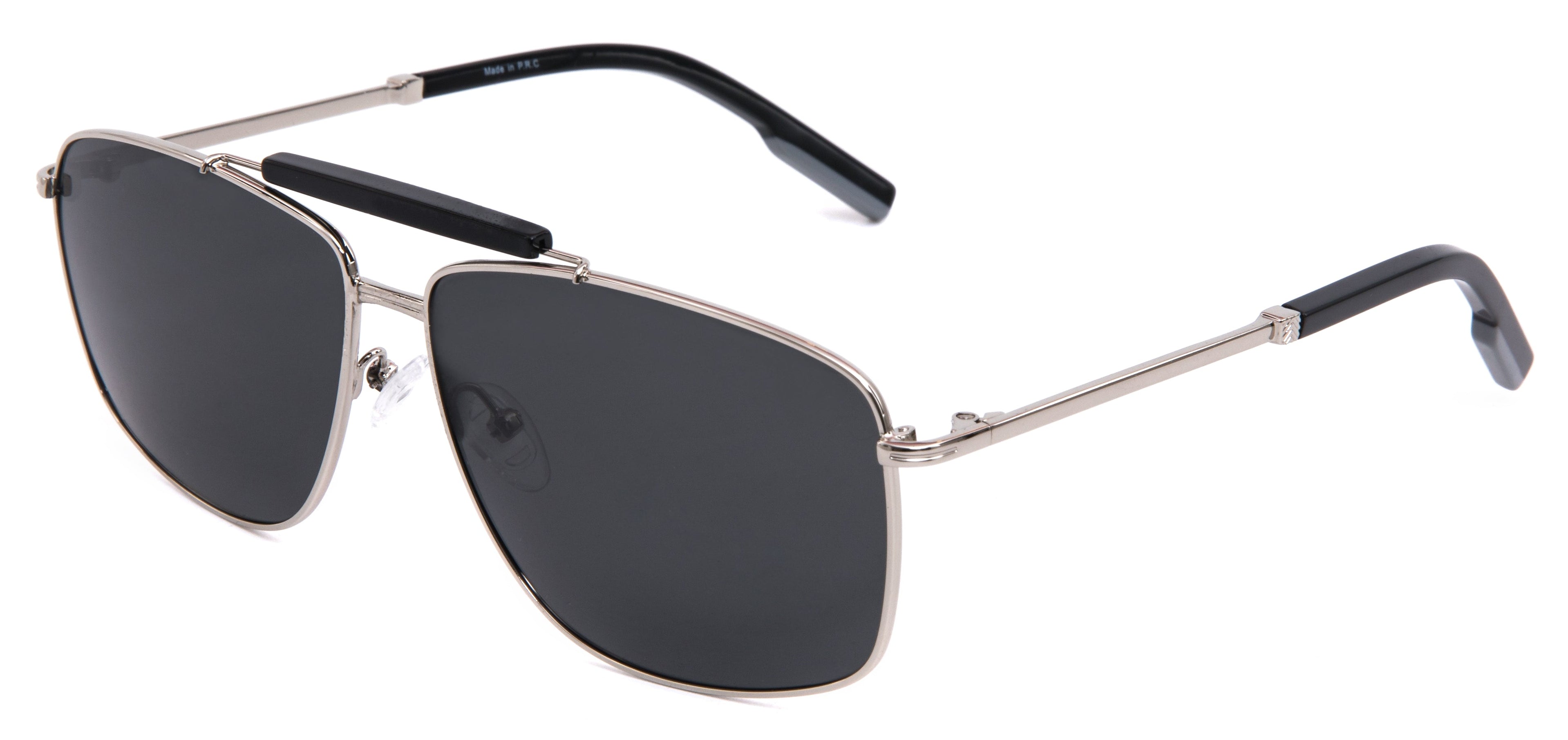 Silver Frame (Glossy Finish) - Polarized Gray Lens (C1)