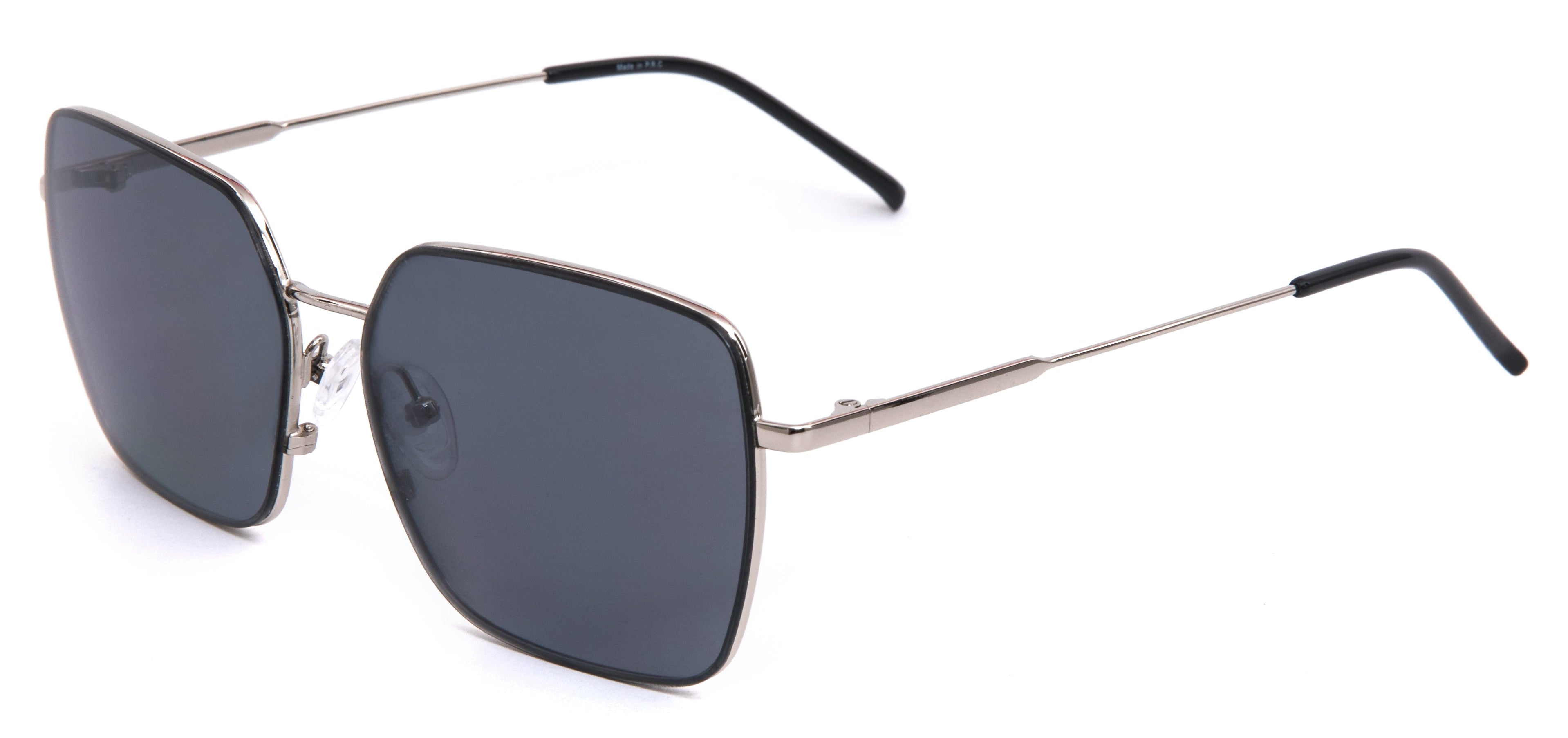 Silver Frame (Glossy Finish) - Polarized Gray Lens (C2)