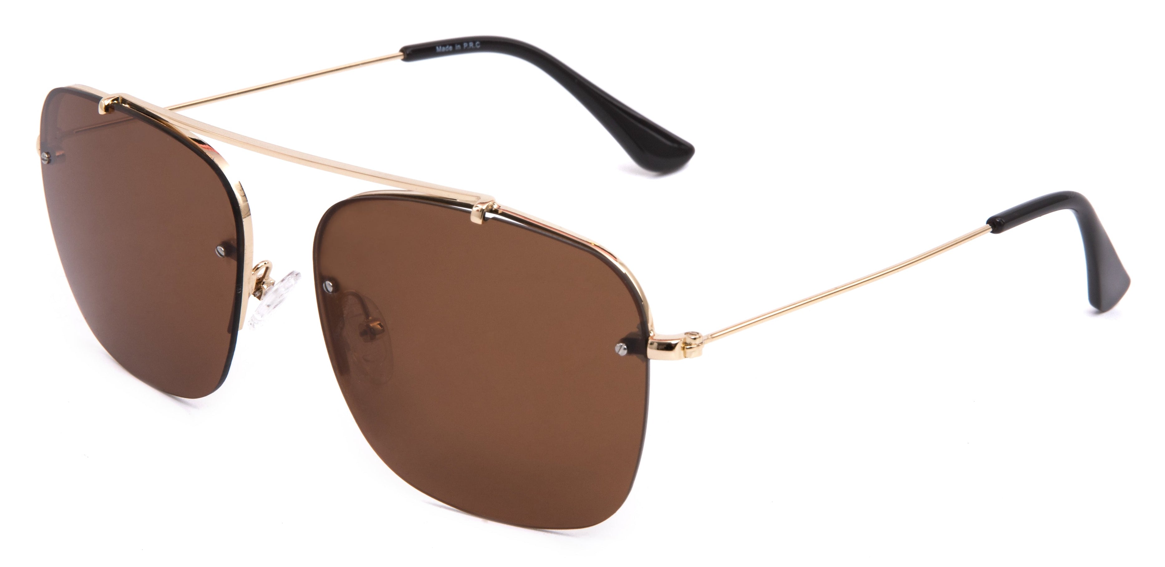 Gold Frame (Glossy Finish) - Polarized Brown Lens (C3)